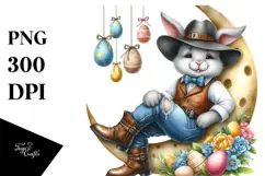 Bunny with Goofy Teeth and Hats PNG Product Image 1