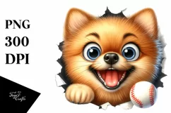 Funny Enthusiastic Pomeranian Watercolor Splash Clipart Product Image 1