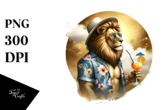 Lion in Beachwear, Transparent PNG Product Image 1