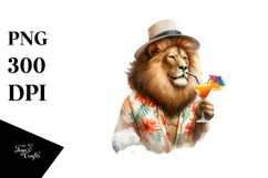 Lion in Beachwear, Transparent PNG Product Image 1