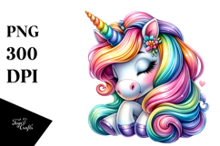 Cute Funny Unicorn, PNG Product Image 1