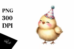 Cute High-Details Bird with Party Hat PNG Product Image 3