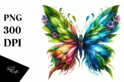 Vibrant Watercolor Butterfly PNG Product Image 1