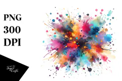 Colorful Paint Splatter Brushstroke PNG Product Image 1