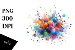 Colorful Paint Splatter Brushstroke PNG Product Image 1