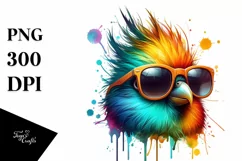 Colorful Quirky Artistic Bird | Sublimation Clipart Product Image 1