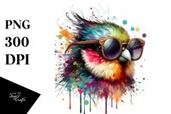 Colorful Quirky Artistic Bird | Sublimation Clipart Product Image 3