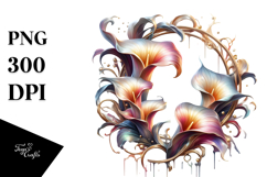 Shiny Calla Lily Frame PNG Product Image 1