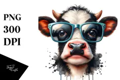 Funny Cow with Sunglasses, High-Res PNG Product Image 1