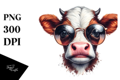 Funny Cow with Sunglasses, High-Res PNG Product Image 1