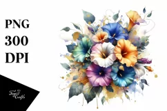 Colorfull Bouquet Watercolor Abstract | Sublimation | Product Image 1