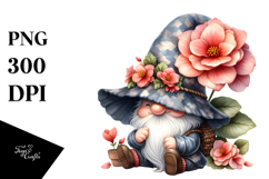 Gnome with Begonia Hat PNG Product Image 1