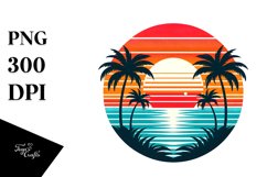 Retro Tropical Sunset Design Product Image 1