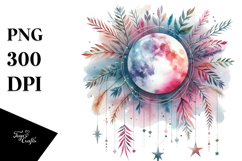 Abstract Moon Foliage Stars | Sublimation Clipart Product Image 1