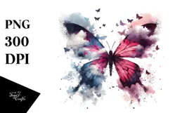Grunge Butterfly Silhouettes PNG Product Image 1