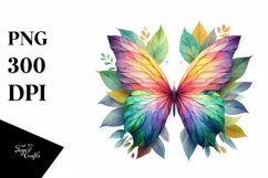 Vibrant Watercolor Butterfly PNG Product Image 1
