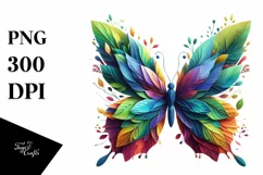 Vibrant Watercolor Butterfly PNG Product Image 1