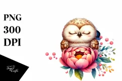 Colorful Baby Owl Watercolor Clipart Product Image 3
