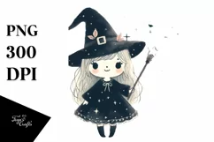 Retro Halloween Witch with Glitter, Transparent PNG Product Image 3