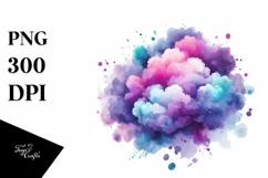 Purple Watercolor Cloud | Watercolor Clipart Product Image 3