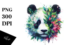 Abstract Vibrant Watercolor Panda, 20 oz Tumbler Product Image 1