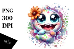 Funny Mini Banshee with Flower PNG Product Image 1