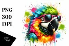 Colorful Quirky Artistic Parrot | Sublimation Clipart Product Image 3