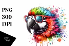Colorful Quirky Artistic Parrot | Sublimation Clipart Product Image 3