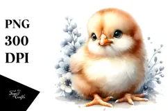 Cute Baby Chicken with Big Eyes PNG Product Image 1