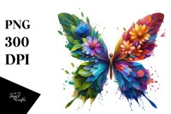 Vibrant Butterfly with Splashes PNG Product Image 1