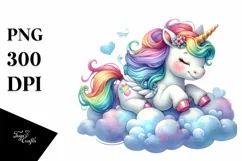 Colorful Baby Unicorn Clipart Product Image 3