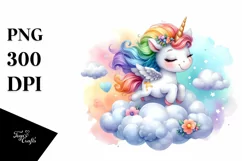 Colorful Baby Unicorn Clipart Product Image 1