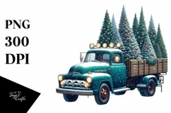 Christmas Truck with Trees, PNG Product Image 1