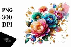 Watercolor Luxury Flower Splash Clipart Product Image 1