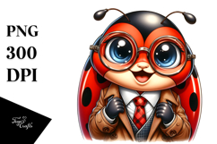 Funny Ladybug in Retro Suit | Clipart Product Image 1