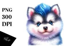 Baby Siberian Husky Watercolor Product Image 1