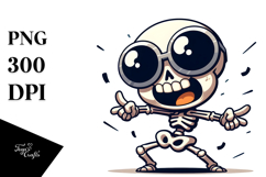 Silly Cartoon Skeleton Dancing PNG Product Image 1