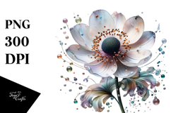 Anemone with Metallic Insertions, PNG Product Image 1