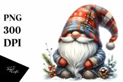 Christmas Gnome Watercolor, High-Res PNG Product Image 3
