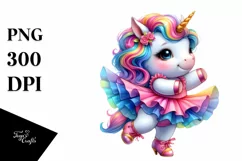 cute Baby Unicorn Dancing PNG Product Image 3