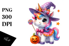 Cute Baby Unicorn Halloween PNG Product Image 1