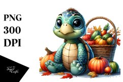 Baby Turtle Autumn Vegetables Clipart Product Image 3