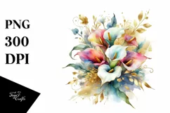 Colorful Abstract Bouquet With Gold Foil Product Image 3