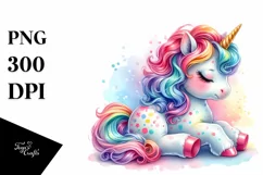 Colorful Baby Unicorn Watercolor Product Image 3