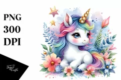 Colorful Baby Unicorn Watercolor Product Image 3