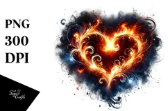 Digital Painting Heart Made of Fire Product Image 1