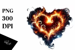 Fire Heart Digital Painting PNG Product Image 1