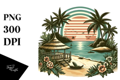 Retro Tropical Island Beach, 20 oz Tumbler Product Image 1