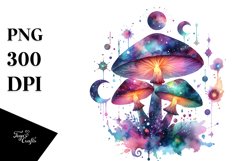 Colorful Watercolor Magical Celestial Mushroom Splashes Product Image 3