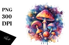 Colorful Watercolor Magical Celestial Mushroom Splashes Product Image 3